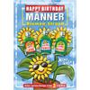 XL Schnapskarte Männer Blumenstrauss blau