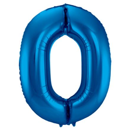 Zahlenballon 0 blau (86 cm)