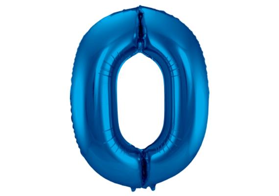 Zahlenballon 0 blau (86 cm)