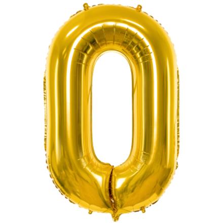 Zahlenballon 0 gold (86 cm)