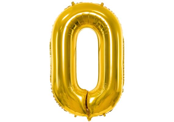 Zahlenballon 0 gold (86 cm)
