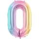 Zahlenballon 0 regenbogen (86 cm)