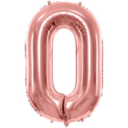 Zahlenballon 0 roségold (86 cm)