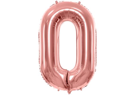 Zahlenballon 0 roségold (86 cm)