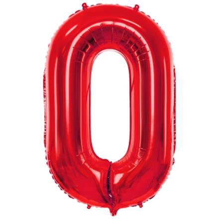 Zahlenballon 0 rot (86 cm)