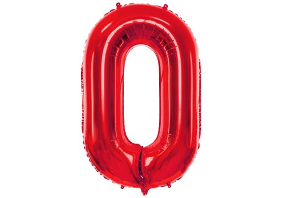 Zahlenballon 0 rot (86 cm)