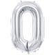 Zahlenballon 0 silber (86 cm)