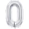 Zahlenballon 0 silber (86 cm)