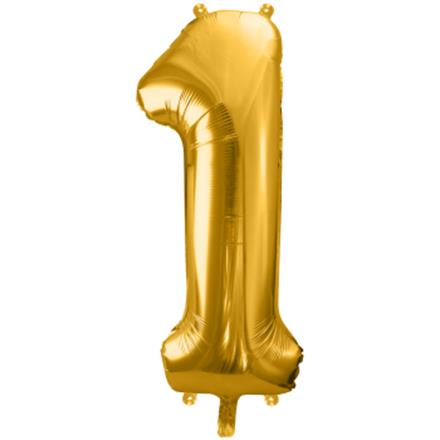 Zahlenballon 1 gold (86 cm)