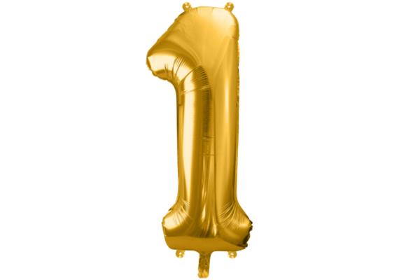 Zahlenballon 1 gold (86 cm)
