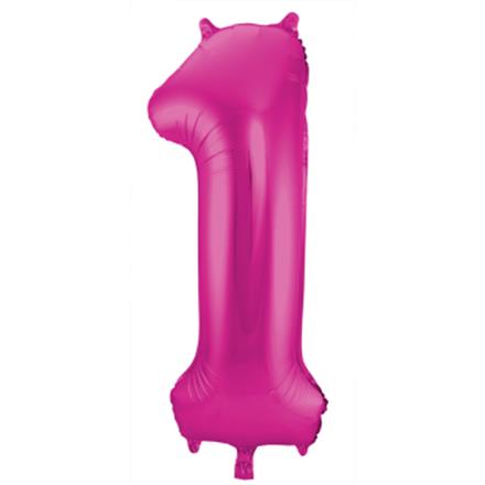 Zahlenballon 1 pink (86 cm)