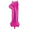 Zahlenballon 1 pink (86 cm)