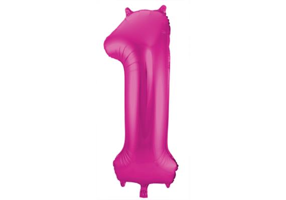 Zahlenballon 1 pink (86 cm)