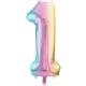 Zahlenballon 1 regenbogen (86 cm)
