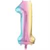 Zahlenballon 1 regenbogen (86 cm)