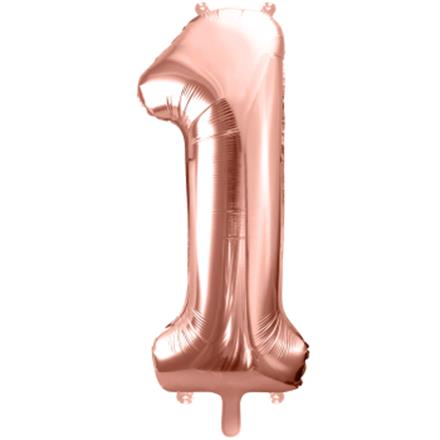 Zahlenballon 1 roségold (86 cm)