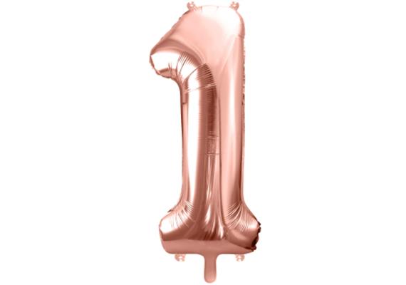 Zahlenballon 1 roségold (86 cm)