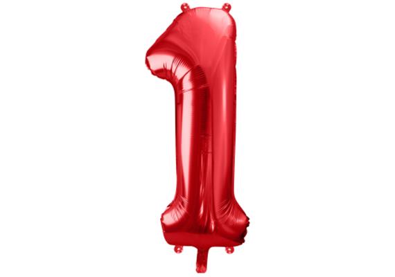 Zahlenballon 1 rot (86 cm)