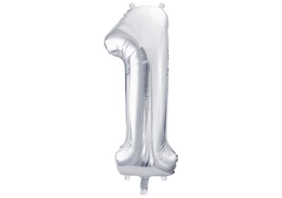 Zahlenballon 1 silber (86 cm)