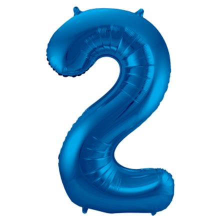 Zahlenballon 2 blau (86 cm)