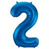 Zahlenballon 2 blau (86 cm)