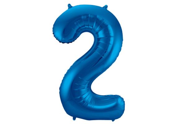Zahlenballon 2 blau (86 cm)