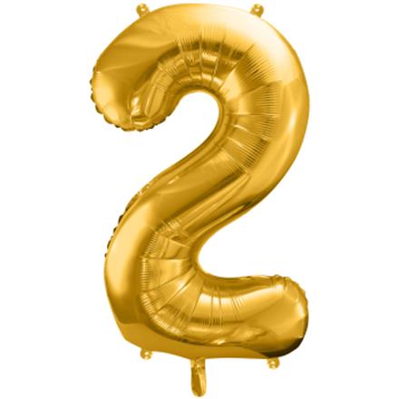 Zahlenballon 2 gold (86 cm)