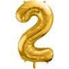 Zahlenballon 2 gold (86 cm)