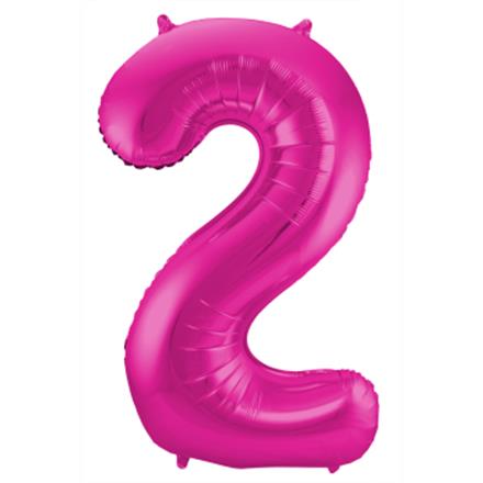 Zahlenballon 2 pink (86 cm)