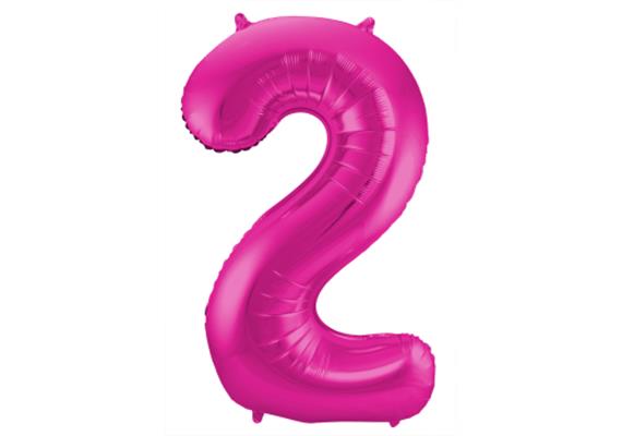 Zahlenballon 2 pink (86 cm)