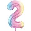 Zahlenballon 2 regenbogen (86 cm)