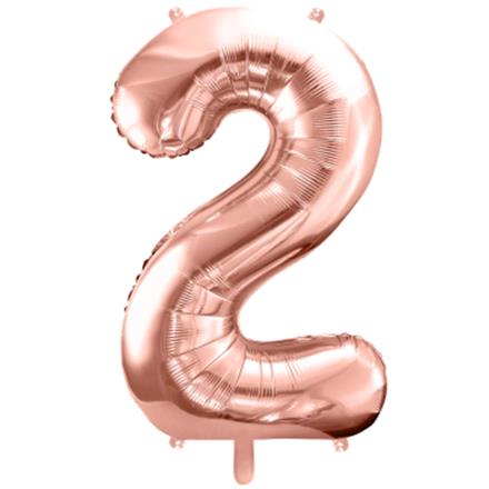 Zahlenballon 2 roségold (86 cm)