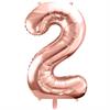 Zahlenballon 2 roségold (86 cm)
