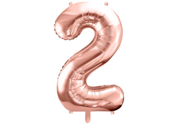 Zahlenballon 2 roségold (86 cm)