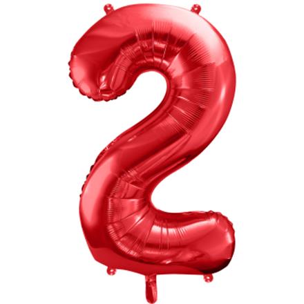 Zahlenballon 2 rot (86 cm)