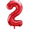 Zahlenballon 2 rot (86 cm)