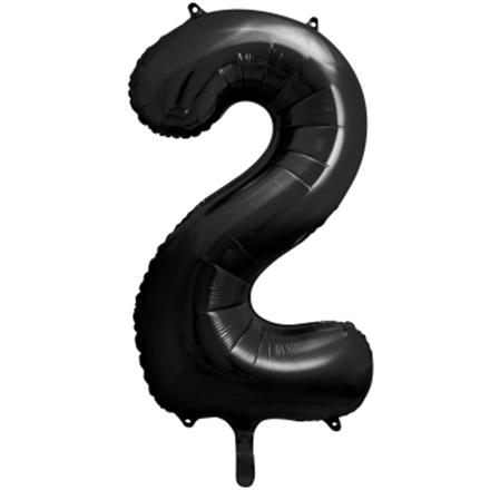 Zahlenballon 2 schwarz (86 cm)