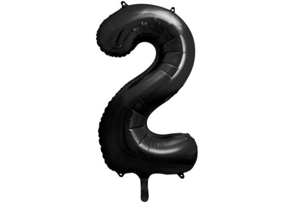 Zahlenballon 2 schwarz (86 cm)