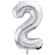 Zahlenballon 2 silber (86 cm)