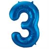Zahlenballon 3 blau (86 cm)