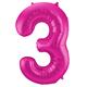 Zahlenballon 3 pink (86 cm)