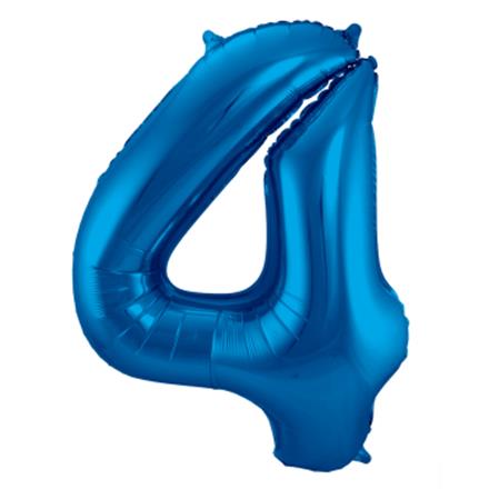 Zahlenballon 4 blau (86 cm)