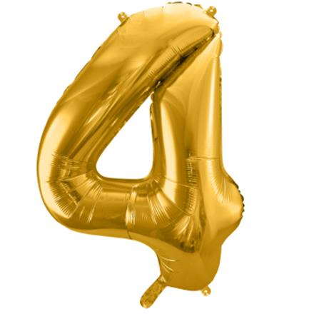 Zahlenballon 4 gold (86 cm)