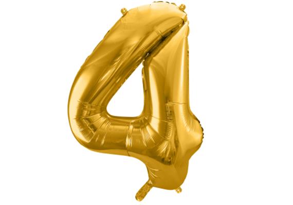 Zahlenballon 4 gold (86 cm)