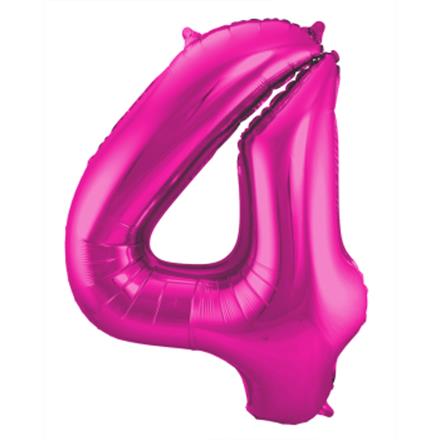 Zahlenballon 4 pink (86 cm)