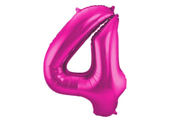 Zahlenballon 4 pink (86 cm)