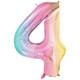 Zahlenballon 4 regenbogen (86 cm)