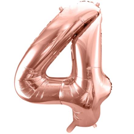 Zahlenballon 4 roségold (86 cm)