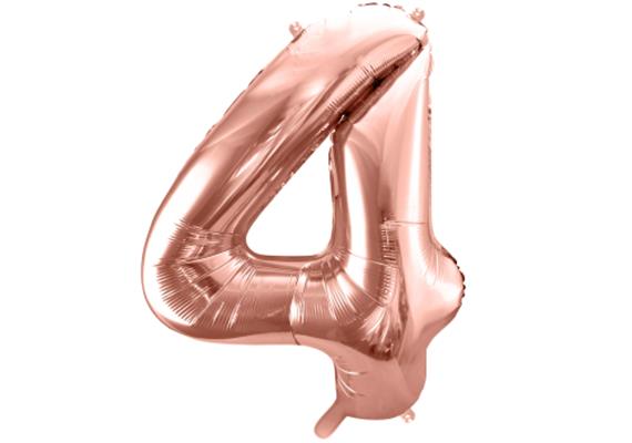 Zahlenballon 4 roségold (86 cm)