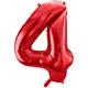 Zahlenballon 4 rot (86 cm)